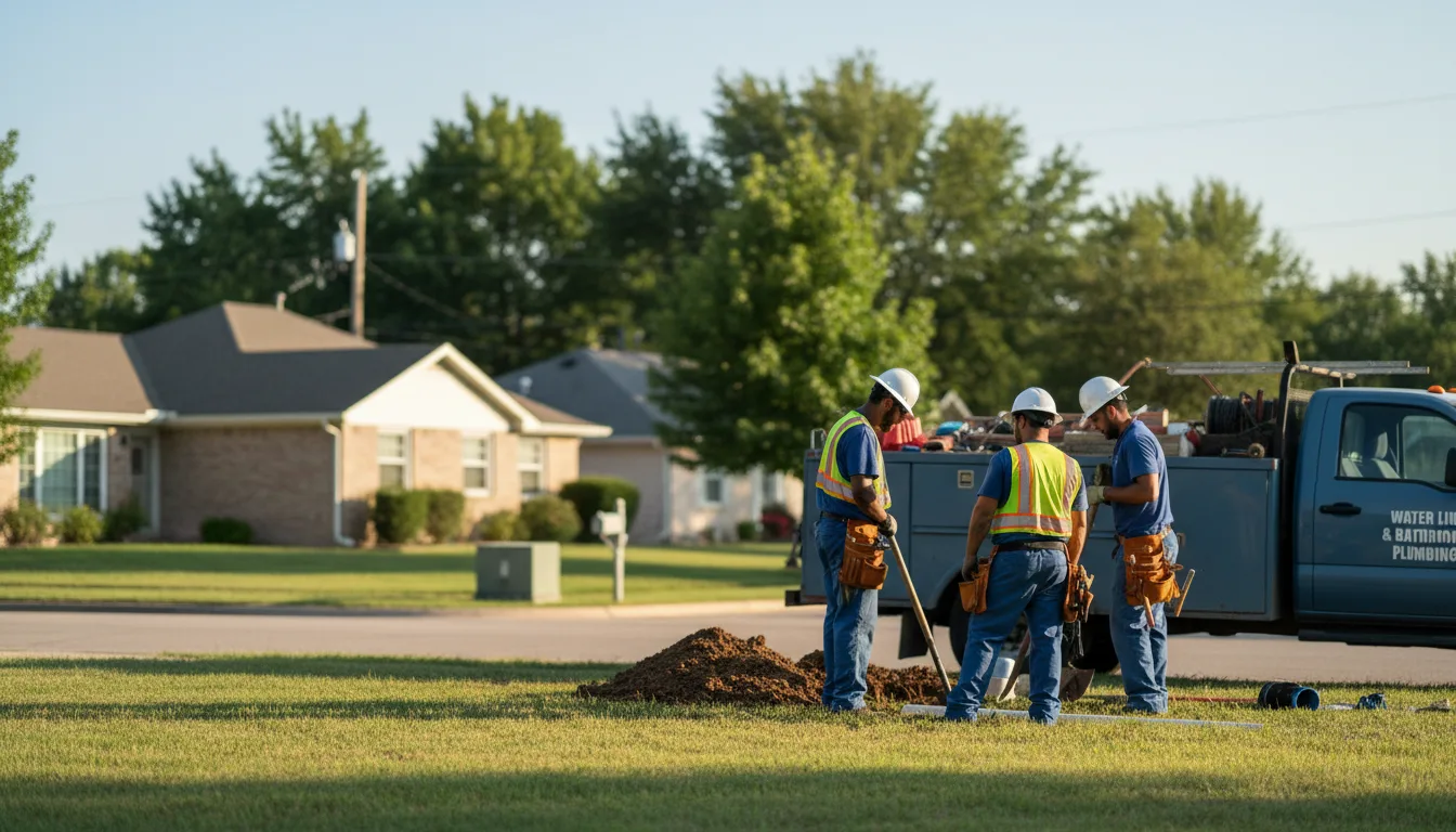 Residential water line and bathroom plumbing service in Midland, OH